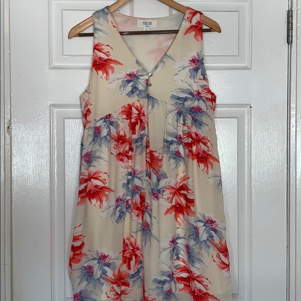 Peach Love California Floral Dress — Medium